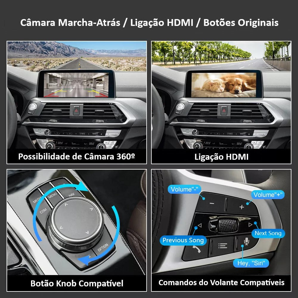 BMW - Sistema EVO ID5 & ID6 - Instalação Função Apple CarPlay & Google Android Auto Wireless