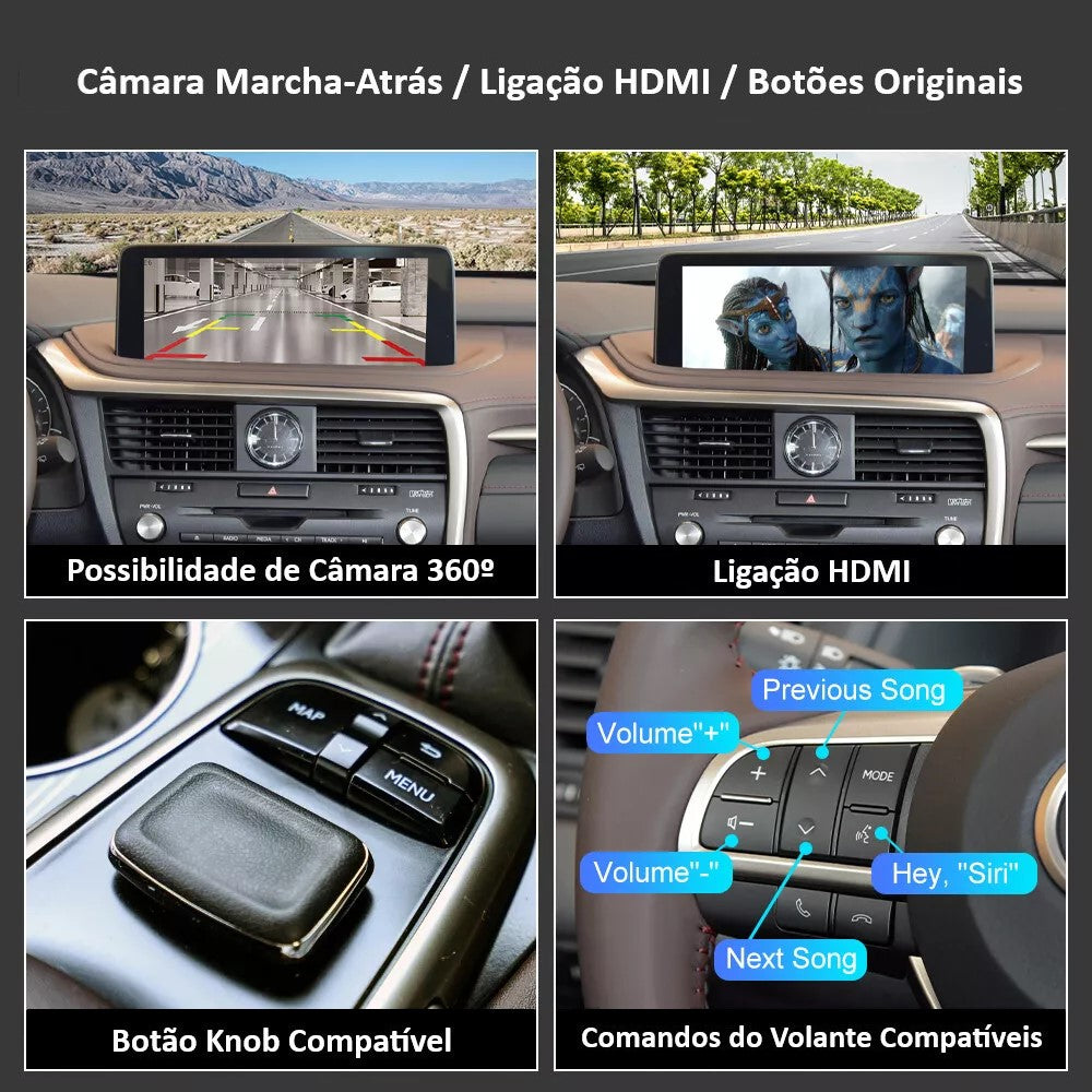 LEXUS - Sistema Premium Navigation c/ JOYSTICK ou PEQUENO TOUCHPAD - Instalação Função Apple CarPlay & Google Android Auto Wireless