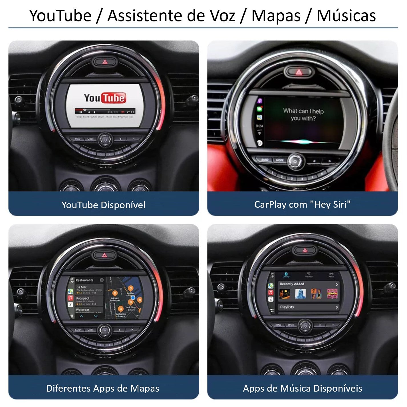 MINI - Sistema NBT - Instalação Função Apple CarPlay & Google Android Auto Wireless