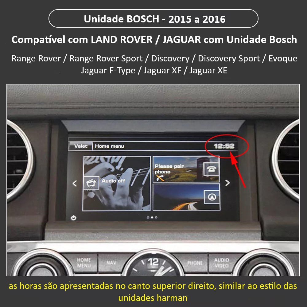 LAND ROVER / JAGUAR - Sistema Gen 2.1 InControl Touch Plus [BOSCH] 2012 a 2016 - Instalação Função Apple CarPlay & Google Android Auto Wireless