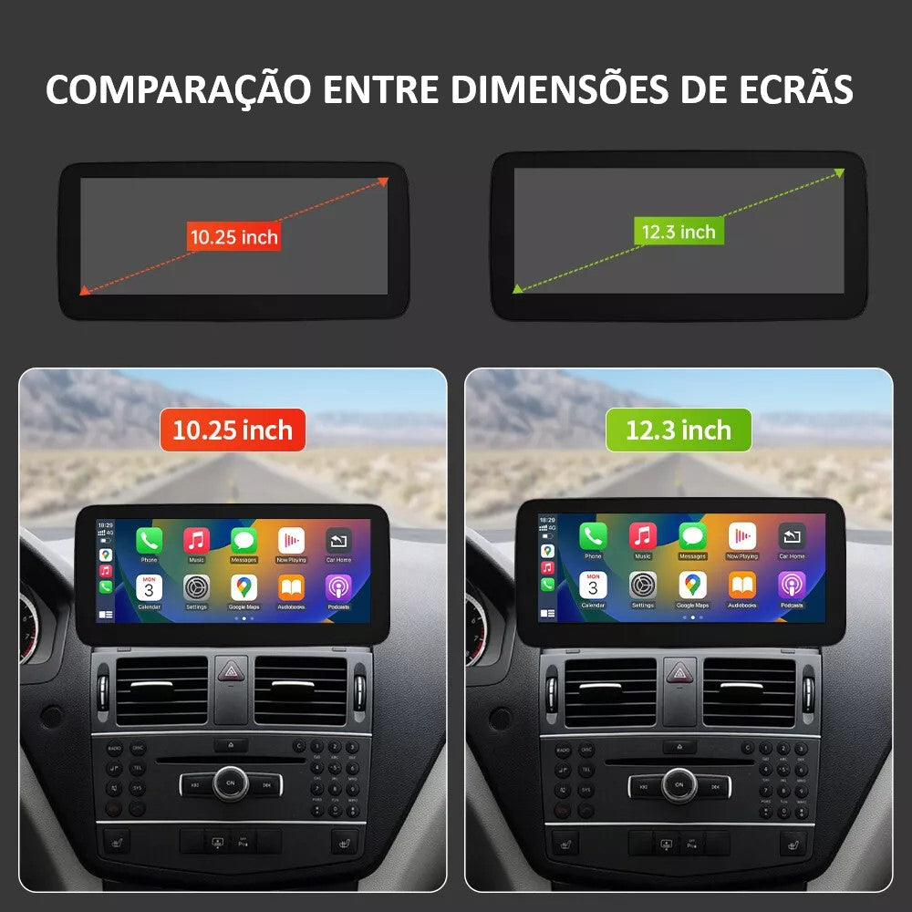 MERCEDES-BENZ - Classe ML / GL / SLC / SLK - Ecrã Touch Screen Android 13 - Apple CarPlay & Google Android Auto Wireless