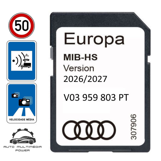 AUDI - Sistema MMI MIB-HS (MIB 2 Low) - Cartão SD Atualização Software + Mapas GPS Nav 2026