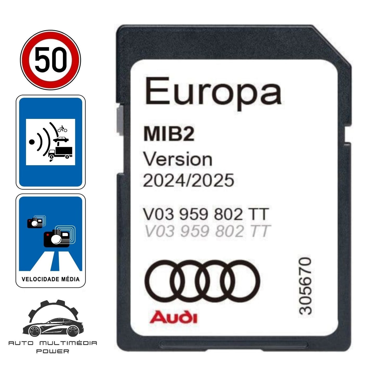 AUDI - Sistema MMI MIB2 High MHI2 MHI2Q - Cartão SD Atualização Software + Mapas GPS Nav v2025