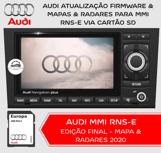 AUDI / SEAT - Sistema Navegação Plus RNS-E - Cartão SD Atualização Software + Mapas GPS Nav v2020