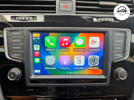 VOLKSWAGEN VW - Sistema Discover Media Gen 2 - Ativação App-Connect CarPlay & Android Auto + Retrofit Porta USB