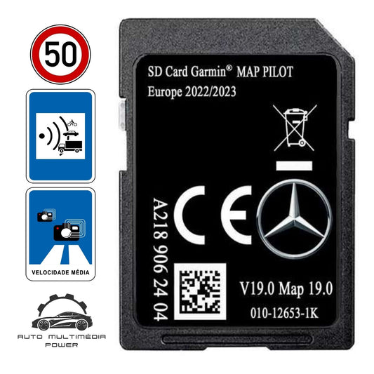 MERCEDES-BENZ - Sistema Garmin Map Pilot NTG5 Audio 20 - Cartão SD Atualização Mapas GPS Nav A218 Star 1 v19 2023