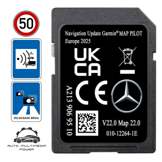 MERCEDES-BENZ - Sistema Garmin Map Pilot NTG5 Audio 20 - Cartão SD Atualização Mapas GPS Nav A213 Star 2 v22 2025