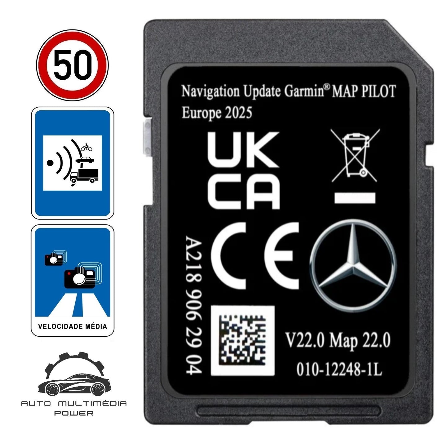 MERCEDES-BENZ - Sistema Garmin Map Pilot NTG5 Audio 20 - Cartão SD Atualização Mapas GPS Nav A218 Star 1 v22 2025