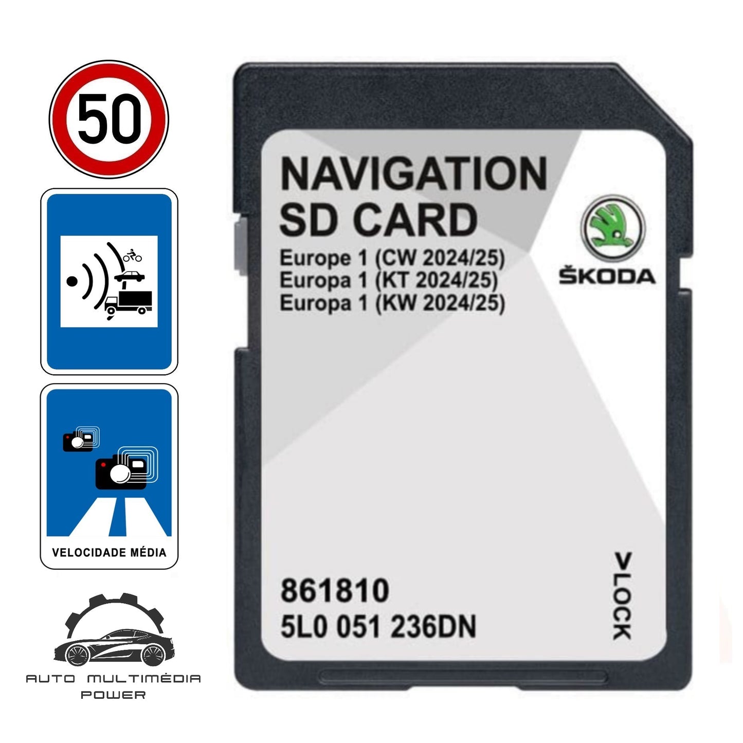 SKODA - Sistema Amundsen 2 GEN 2 - Cartão SD AS Atualização Mapas GPS Nav v20 2025