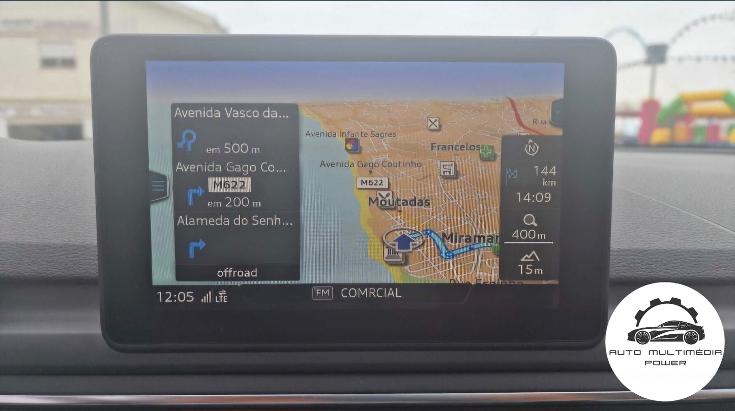 AUDI - Sistema MMI MIB-HS (MIB 2 Low) - Cartão SD Mapas GPS Nav versão Ano da Matrícula