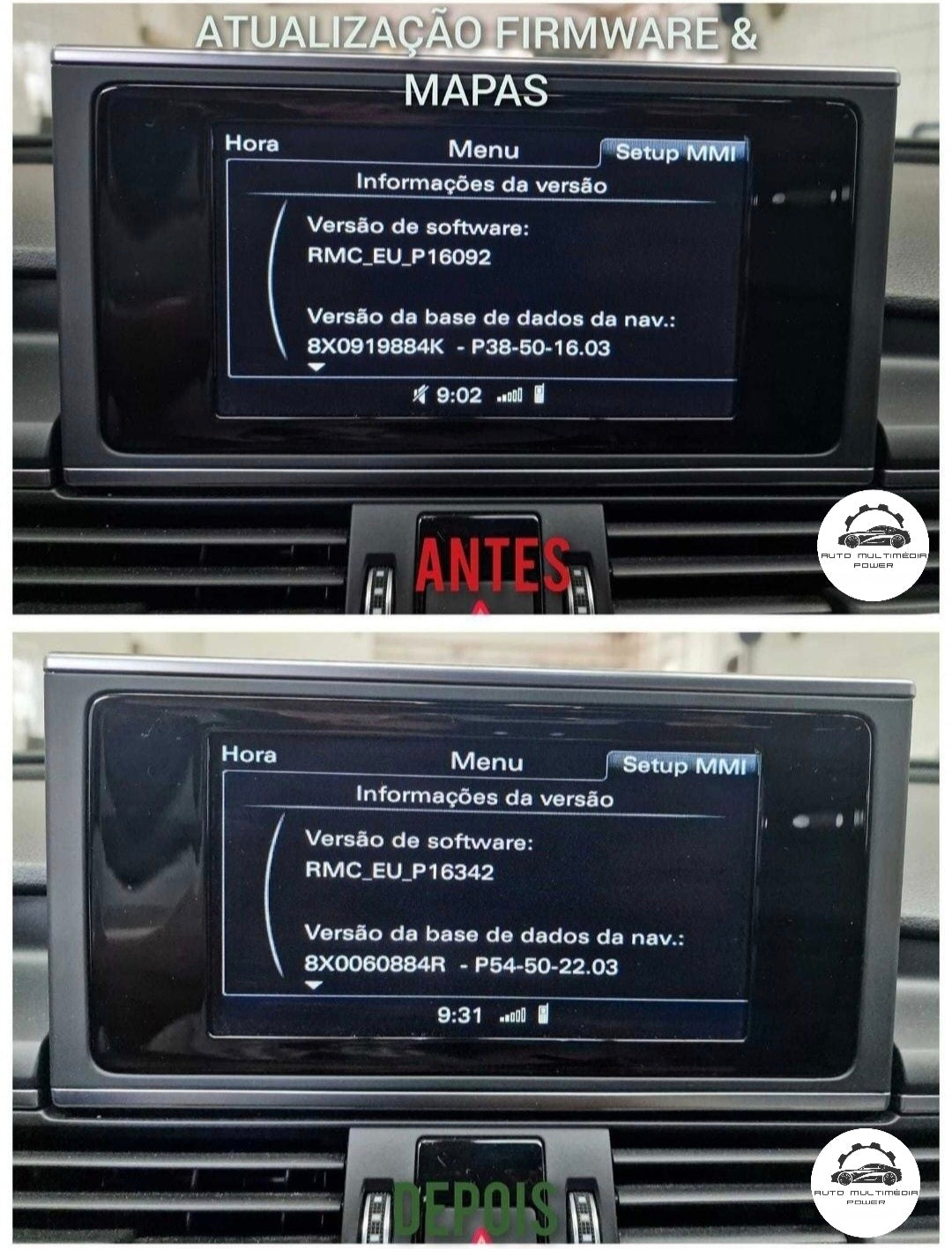 AUDI - Sistema MMI RMC - Cartão SD Mapas GPS Nav versão Ano Matrícula