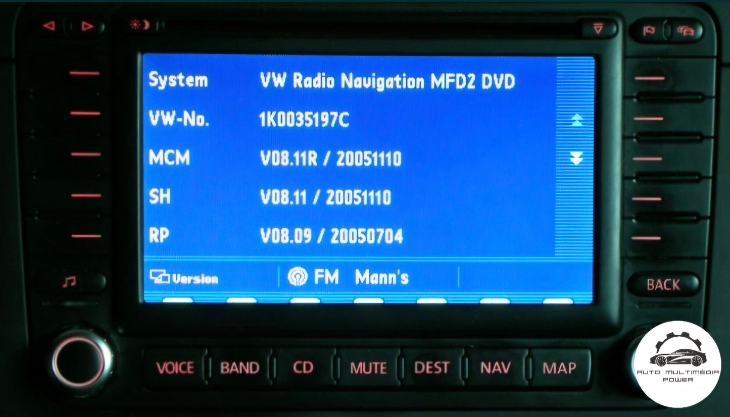 VOLKSWAGEN VW - Sistema MFD2 / RNS2 Blaupunkt EX-V (VX) - Atualização DVD Mapas GPS Nav v17 2019