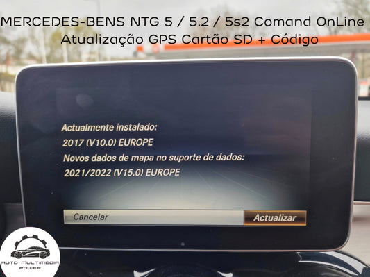 MERCEDES-BENZ - Sistema NTG 5 / 5.2 COMAND OnLine - Cartão SD Atualização Mapas GPS Nav v15 2022