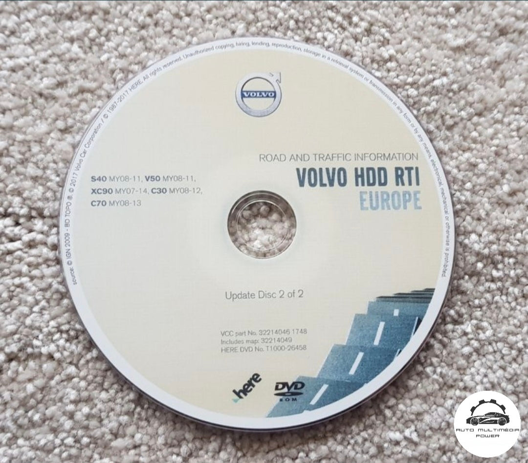 VOLVO - Sistema RTI MMM+ HDD - DVD Atualização Mapas GPS Nav v2018