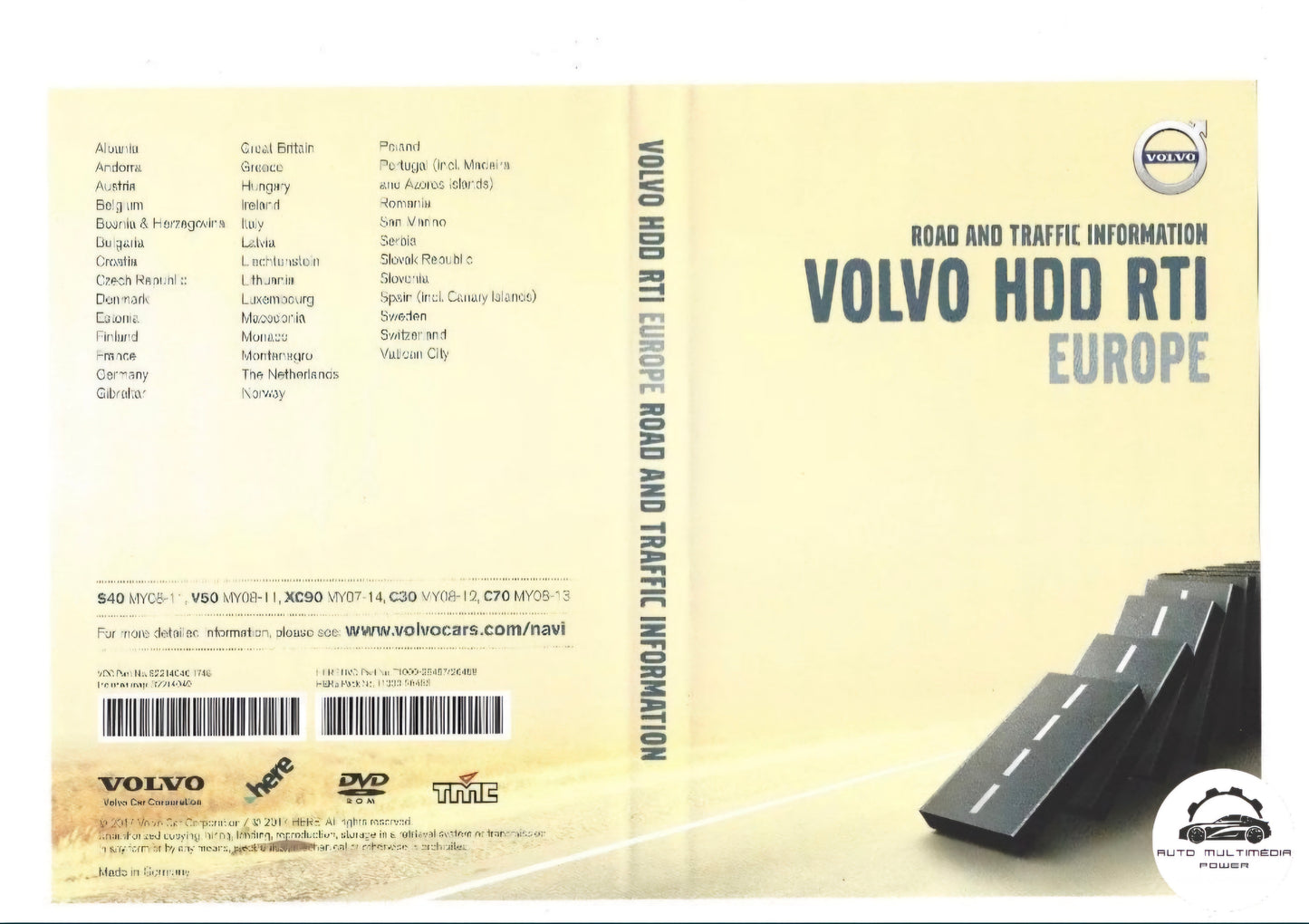 VOLVO - Sistema RTI MMM+ HDD - DVD Atualização Mapas GPS Nav v2018