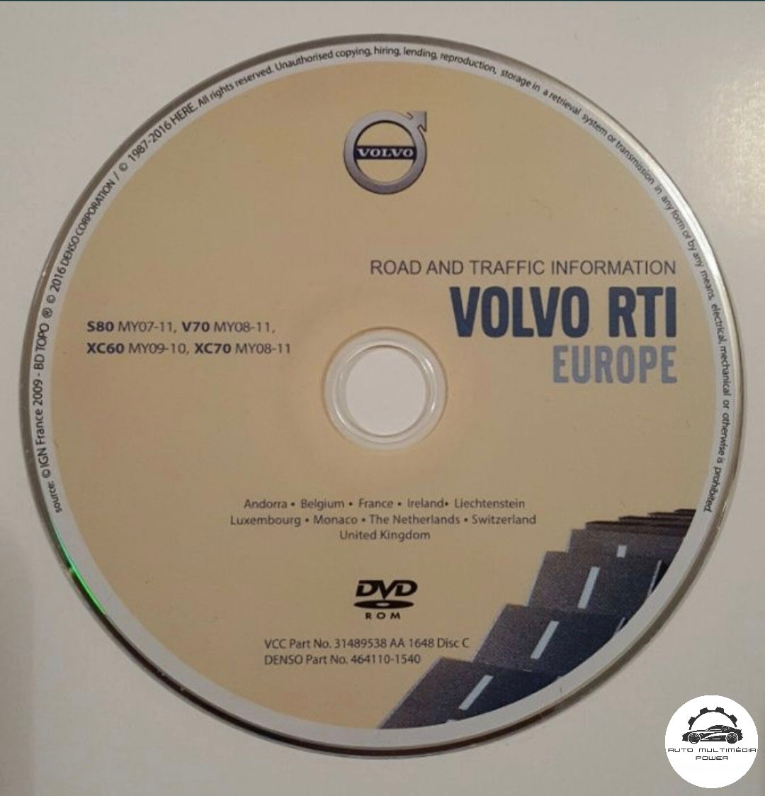 VOLVO - Sistema RTI MMM2 - DVD Atualização Mapas GPS Nav v2018