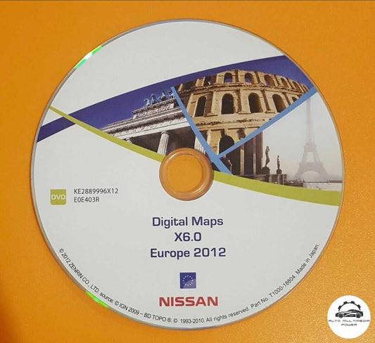 NISSAN - Sistema Navigation Birdview XANAVI X6 - DVD Atualização Mapas GPS Nav v2013