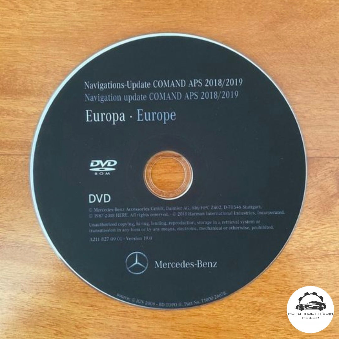 MERCEDES-BENZ / MAYBACH - Sistema NTG 1 COMAND - DVD Atualização Mapas GPS Nav v19 2019