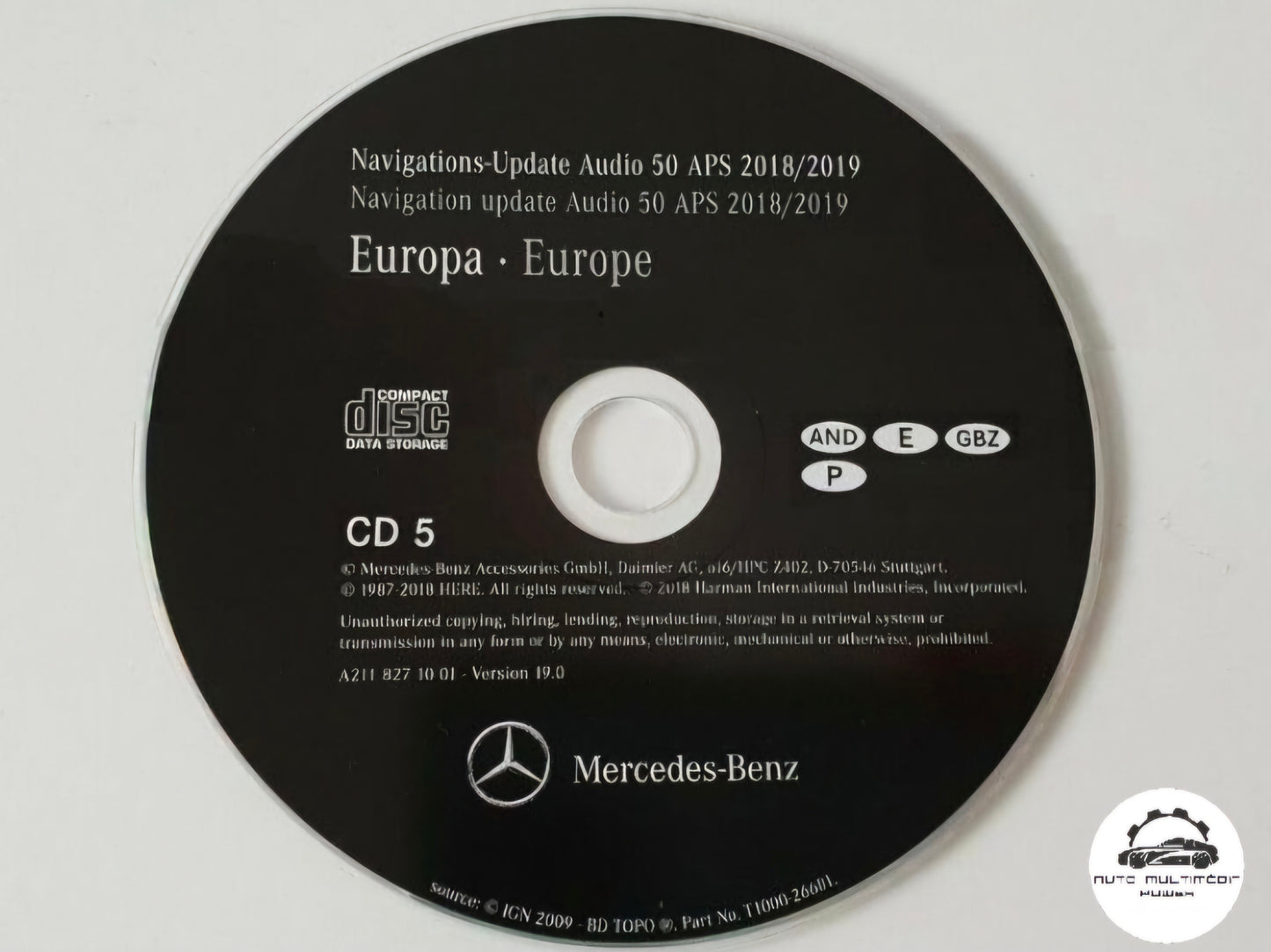 MERCEDES-BENZ - Sistema NTG 1 AUDIO 50 - CD Atualização Mapas GPS Nav v19 2019