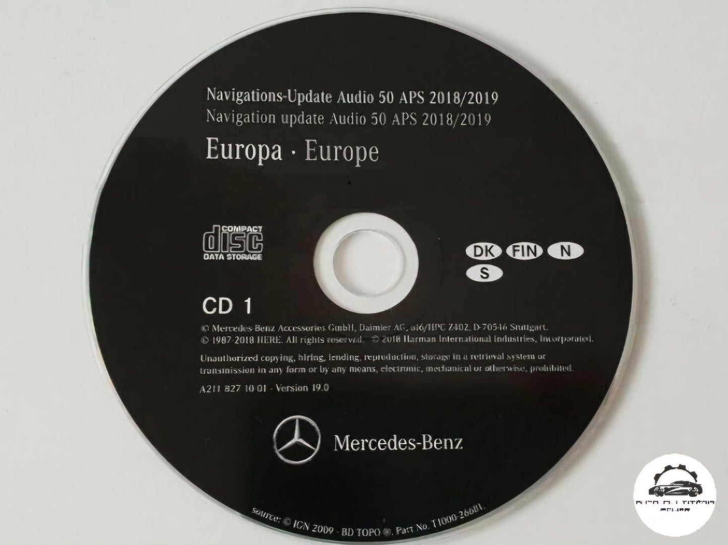 MERCEDES-BENZ - Sistema NTG 1 AUDIO 50 - CD Atualização Mapas GPS Nav v19 2019