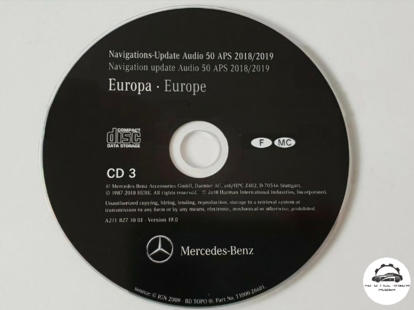 MERCEDES-BENZ - Sistema NTG 1 AUDIO 50 - CD Atualização Mapas GPS Nav v19 2019