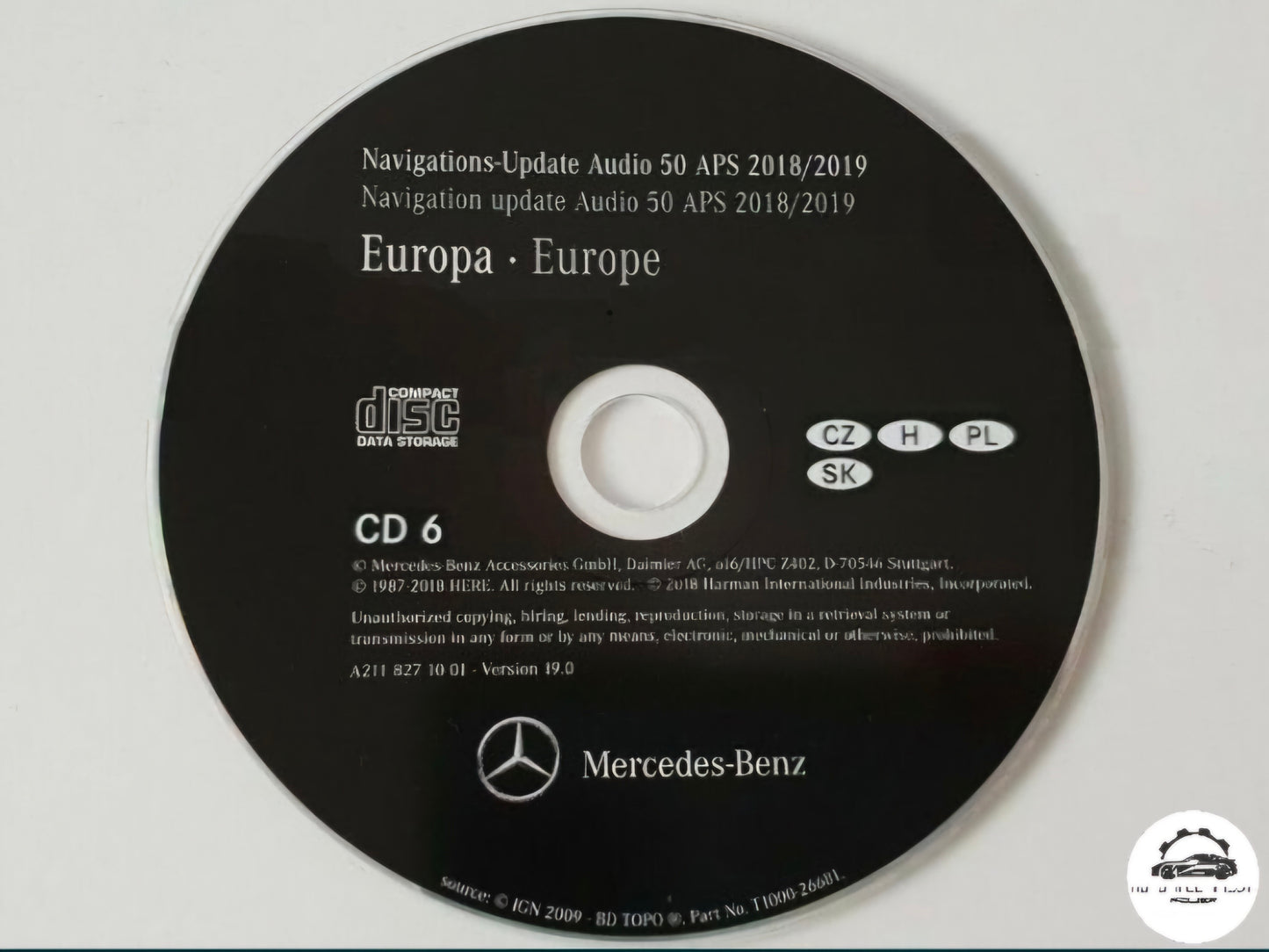 MERCEDES-BENZ - Sistema NTG 1 AUDIO 50 - CD Atualização Mapas GPS Nav v19 2019