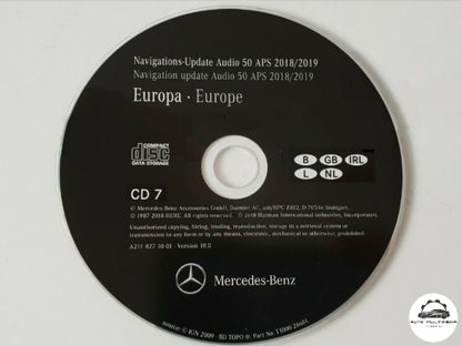 MERCEDES-BENZ - Sistema NTG 1 AUDIO 50 - CD Atualização Mapas GPS Nav v19 2019