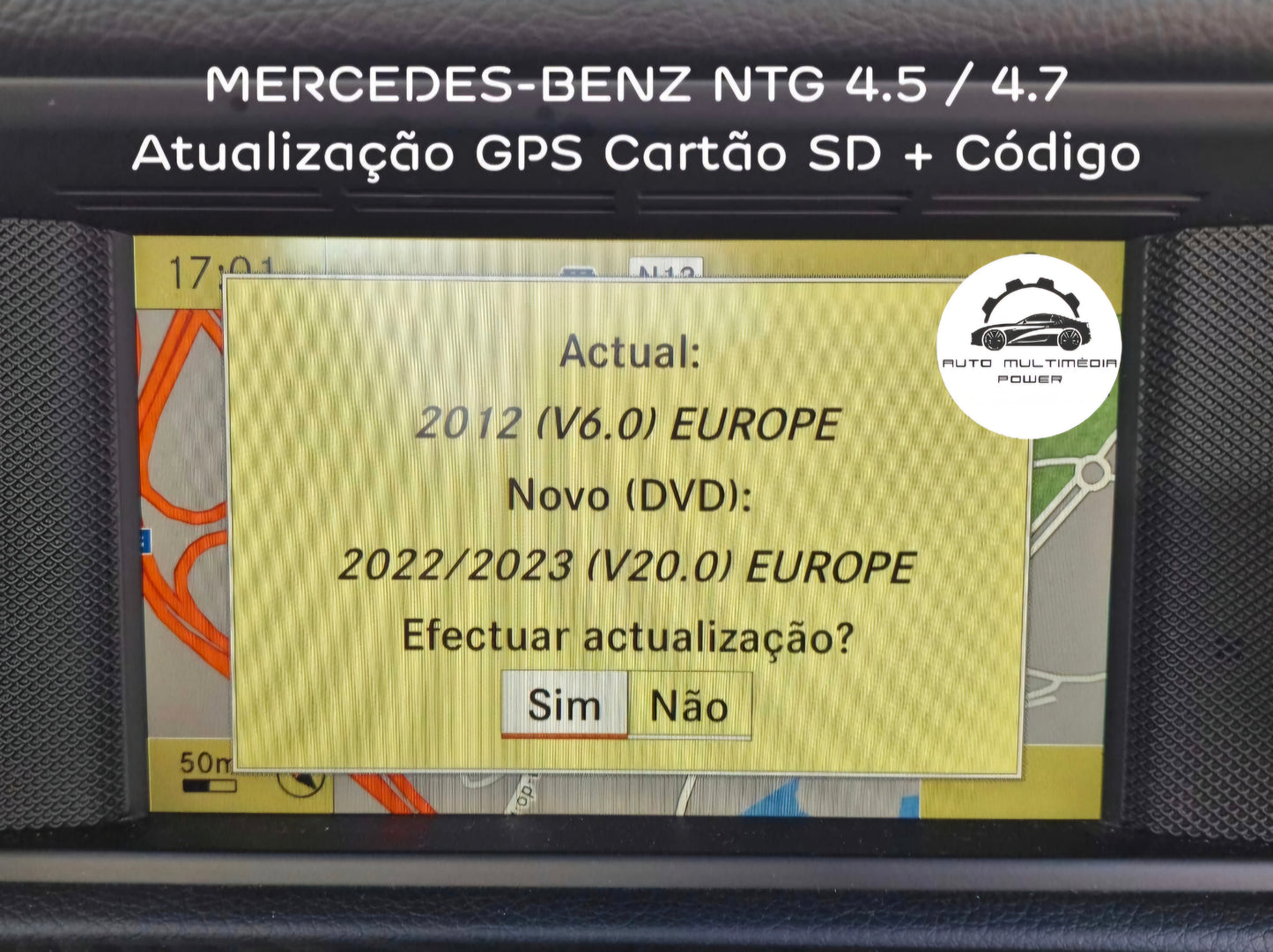 MERCEDES-BENZ - Sistema NTG 4.5 / 4.7 - Atualização Mapas GPS Nav v20 2023