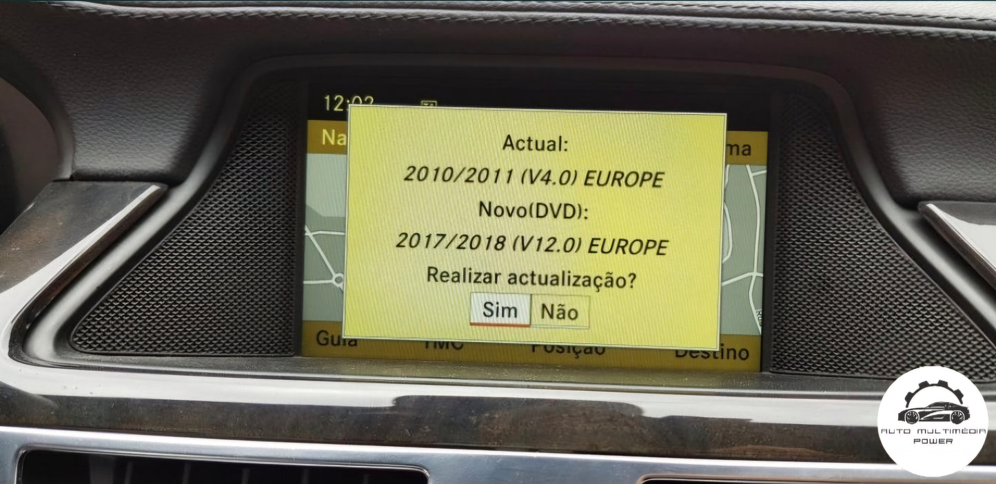 MERCEDES-BENZ - Sistema NTG4-212 COMAND - DVD Atualização Mapas GPS Nav v12 2018