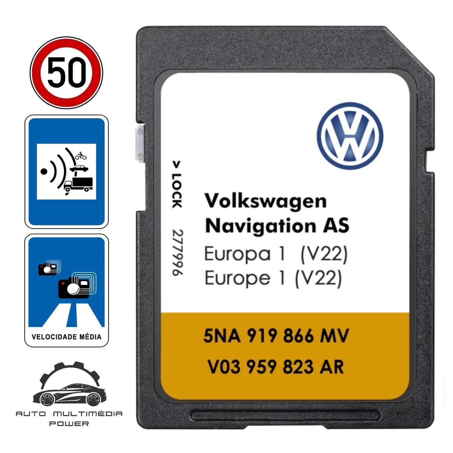 VOLKSWAGEN VW - Sistema Discover Media Gen 2 - Cartão SD AS Atualização Mapas GPS Nav v22 2026