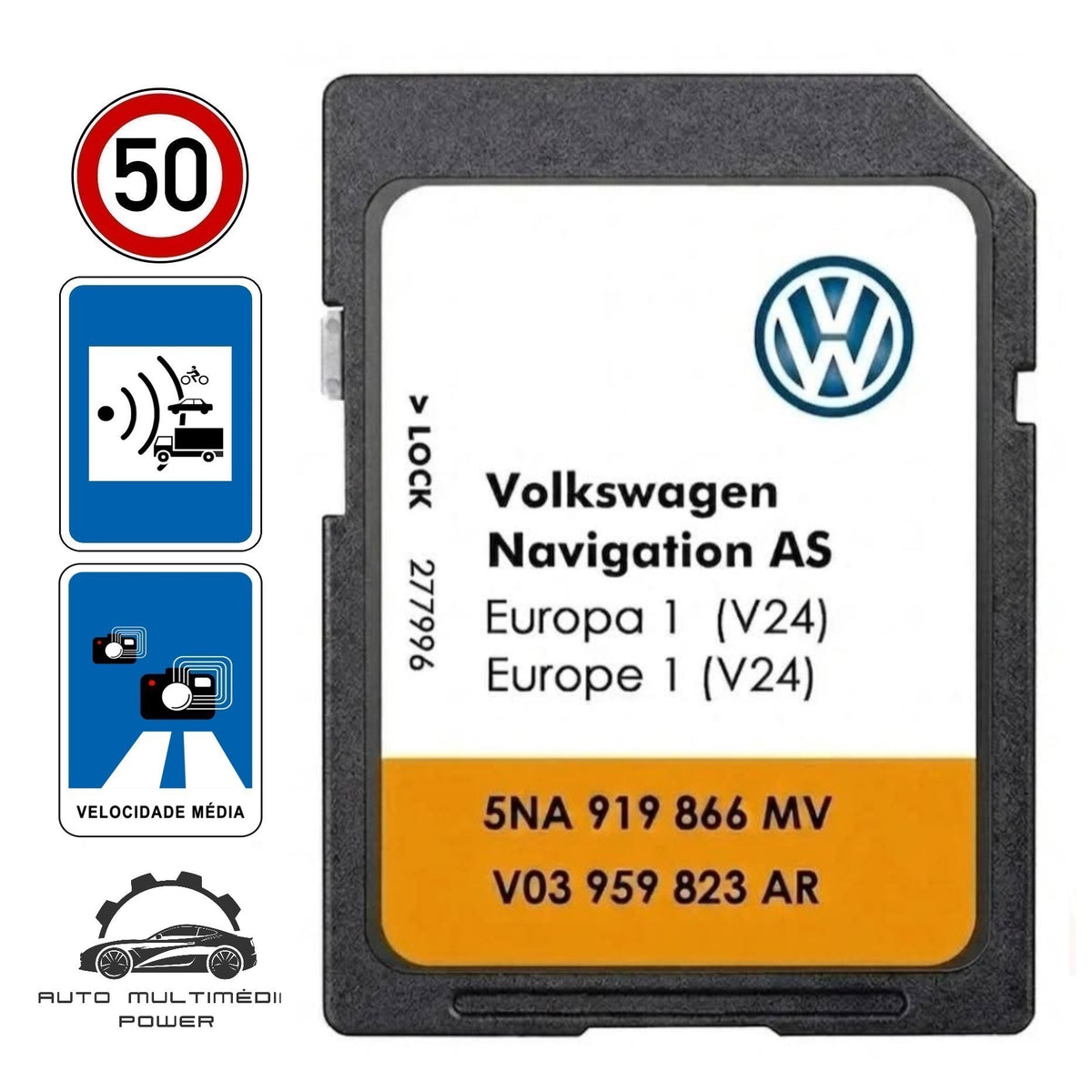 VOLKSWAGEN VW - Sistema Discover Media Gen 2 - Cartão SD AS Atualização Mapas GPS Nav v24 2027