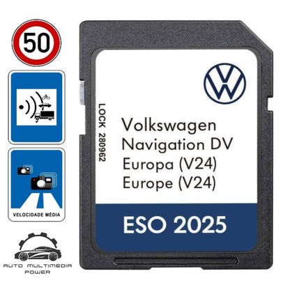 VOLKSWAGEN VW - Sistema Discovery Media PRO MIB1 / MIB2 - Cartão SD DV Atualização Mapas GPS Nav v24 2025