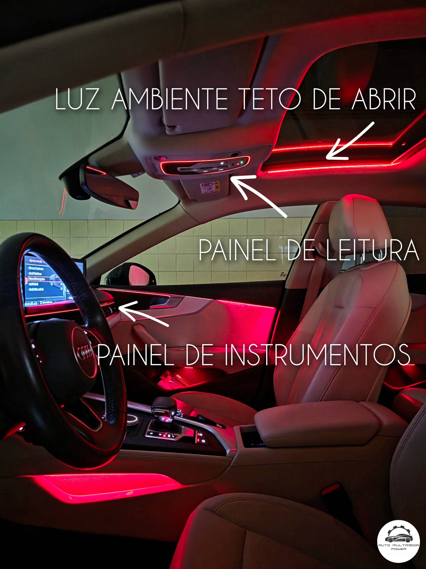 AUDI - A4 (B9) / A5 (F5) - Iluminação Ambiente / Ambient Lighting - Luz de Teto de Abrir