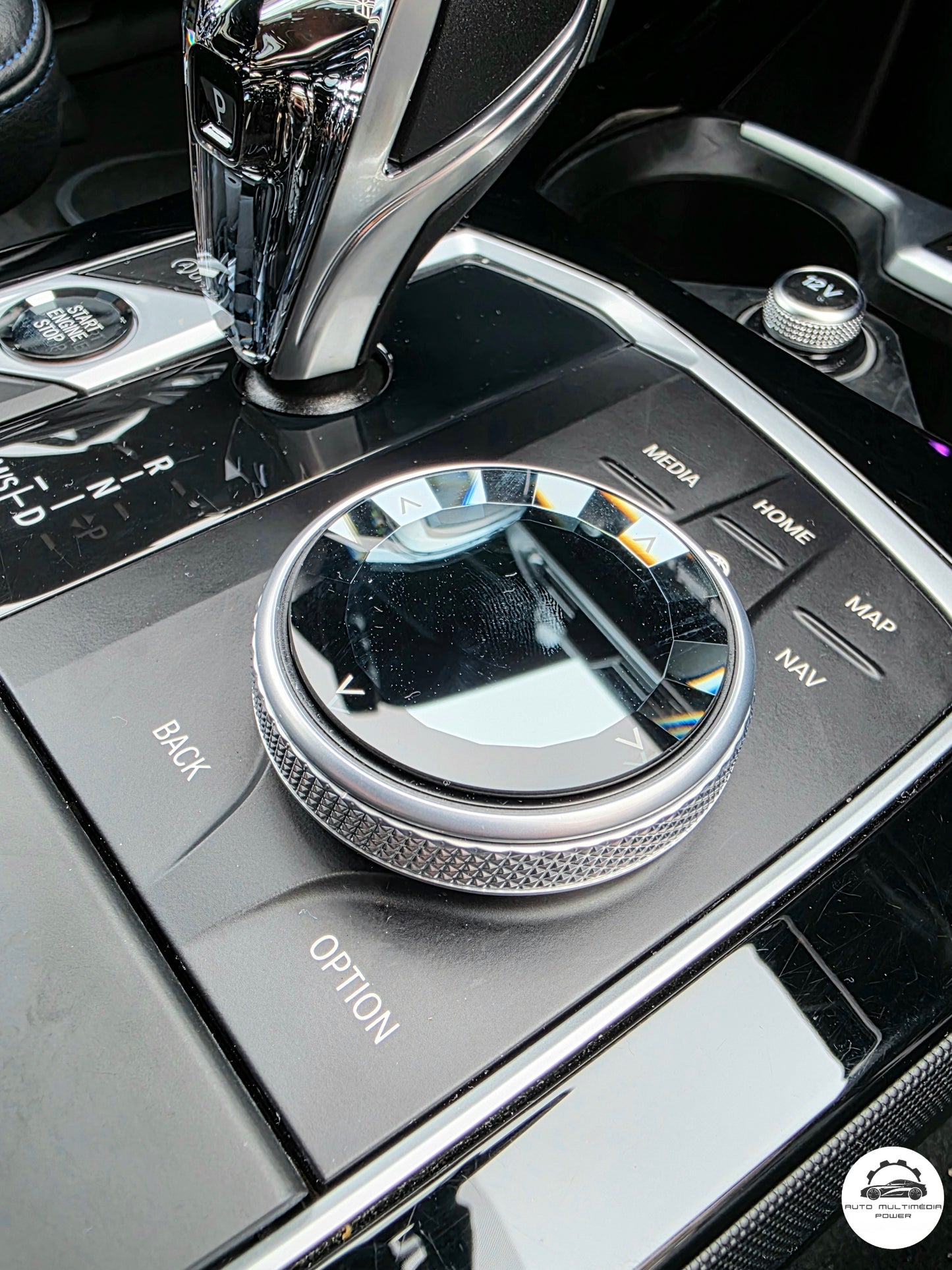 BMW - KIT Manete de Mudanças em Cristal & Botões Multimédia em Cristal - Veículos com Plataforma MGU