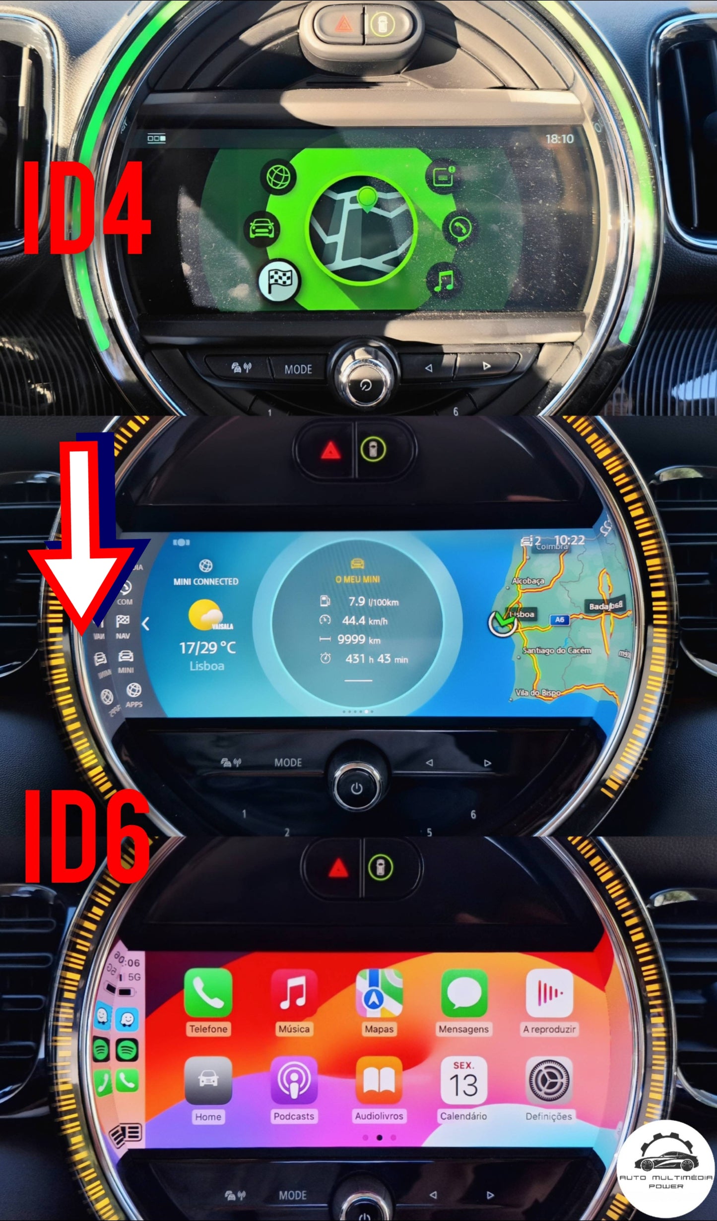MINI - Conversão Sistema NBT EVO ID4 para ID6 - Atualização Firmware + Ativação CarPlay Full Screen + VIM