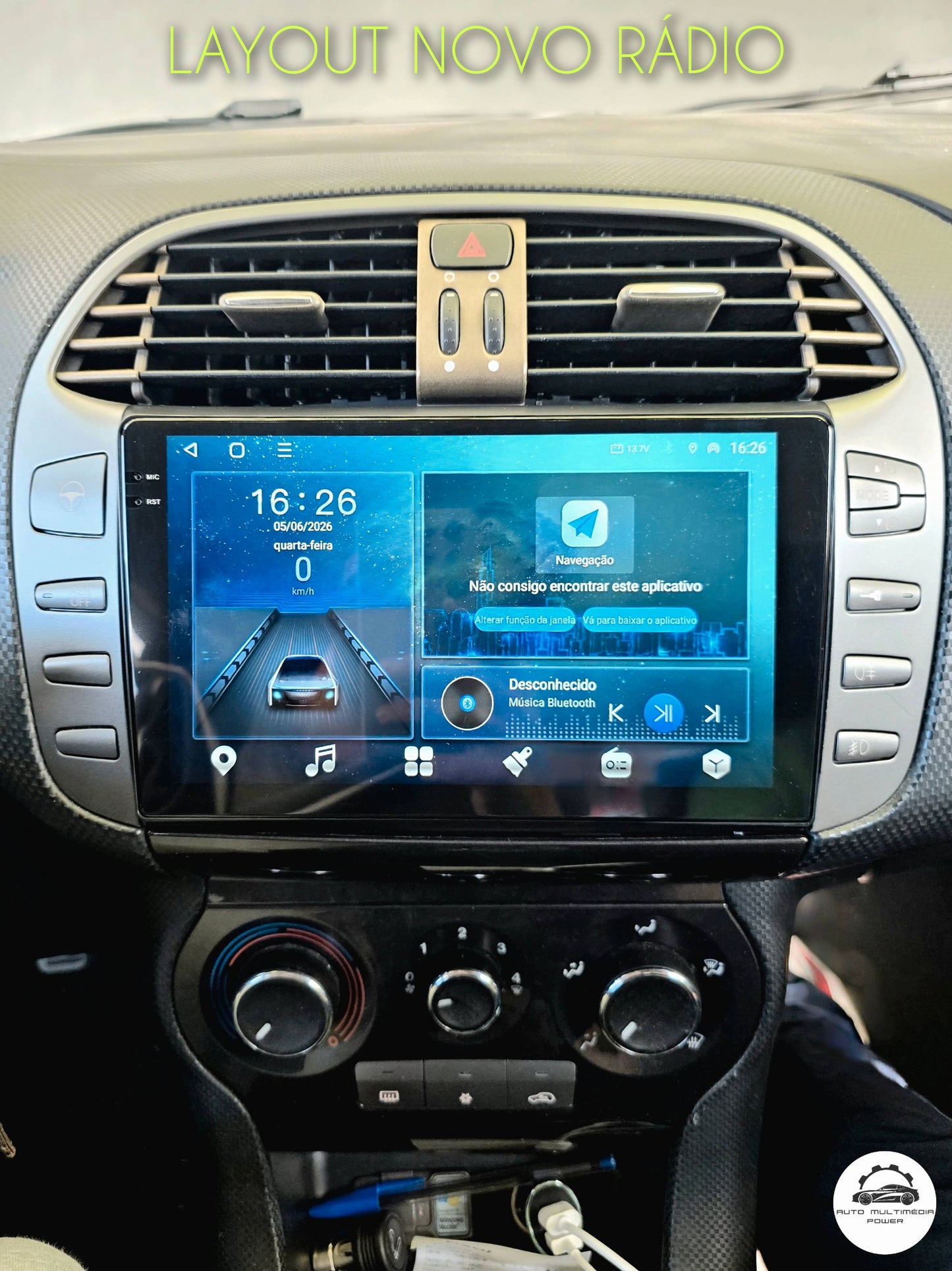 FIAT - BRAVO II 198 de 2007 a 2014 - Rádio Android - CarPlay & Android Auto Wireless