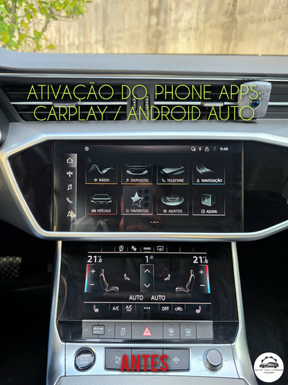 AUDI - Sistema MMI MIB3 / MHI3 - Ativação Aplicativo Phone Apps: Apple CarPlay & Google Android Auto Wireless