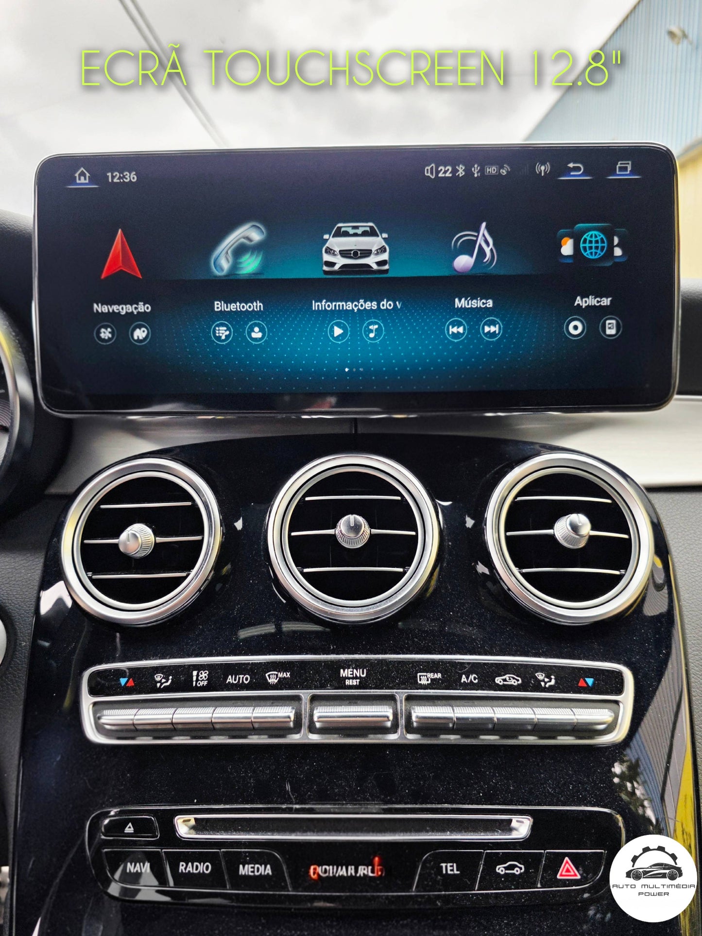 MERCEDES-BENZ - Classe C / GLC / V - Ecrã Touch Screen Android 15 - Apple CarPlay & Google Android Auto Wireless