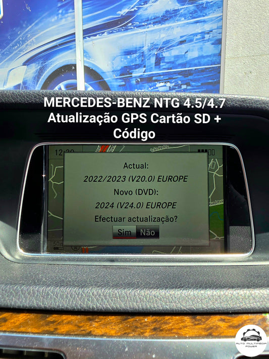 MERCEDES-BENZ - Sistema NTG 4.5 / 4.7 - Atualização Mapas GPS Nav v24 2024