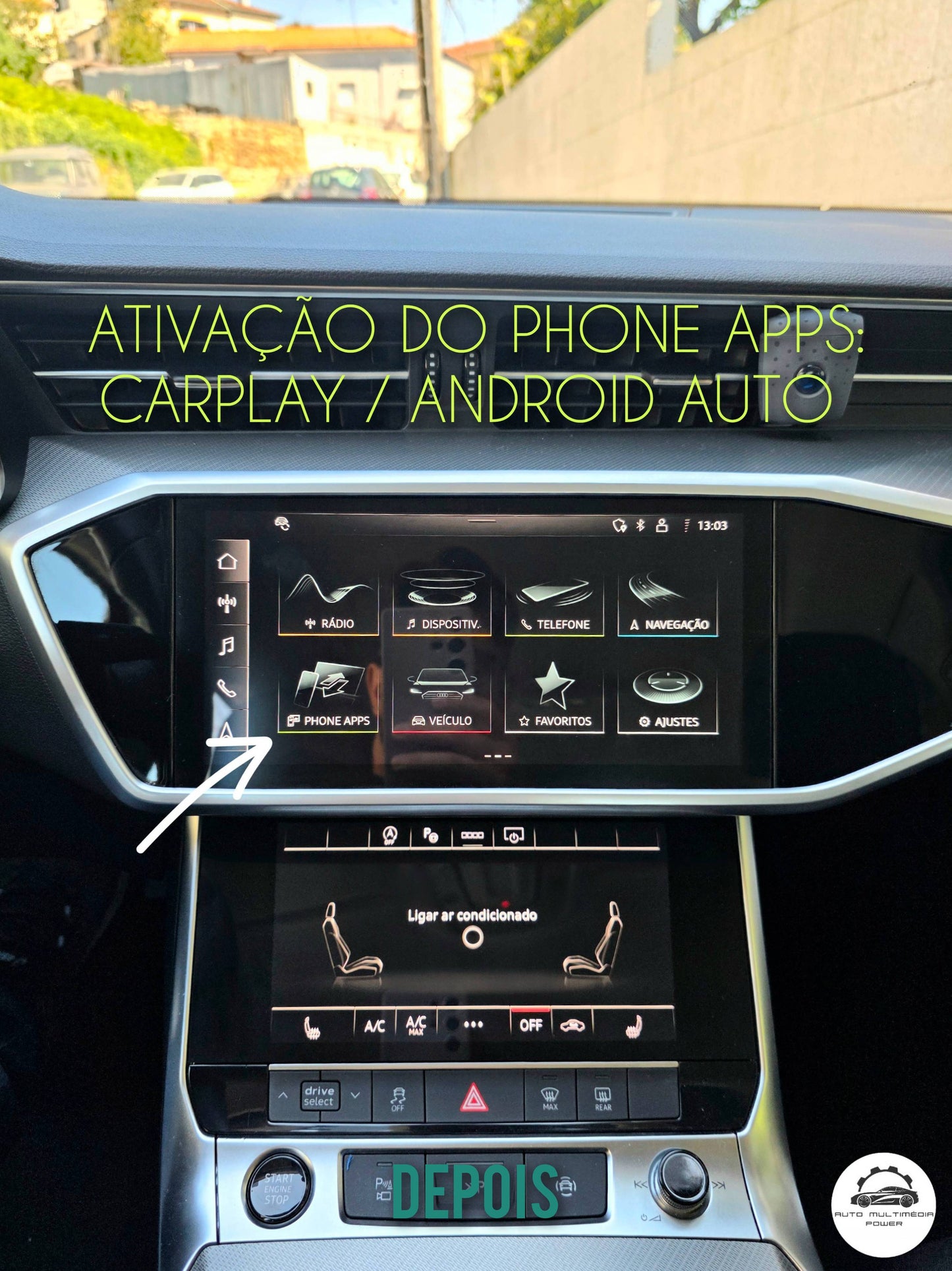 AUDI - Sistema MMI MIB3 / MHI3 - Ativação Aplicativo Phone Apps: Apple CarPlay & Google Android Auto Wireless