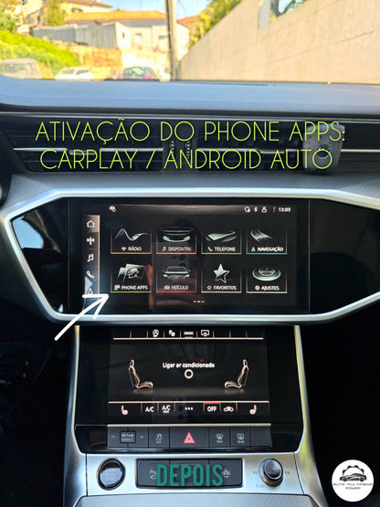 AUDI - Sistema MMI MIB3 / MHI3 - Ativação Aplicativo Phone Apps: Apple CarPlay & Google Android Auto Wireless